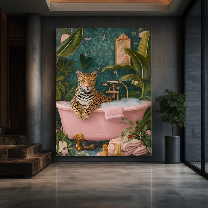 Jungle Royalty – Luxurious Leopard Canvas Wall Art - Image 2