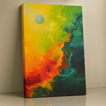 Solar Drift abstract surrealism canvas print by Artfy Canvas – modern canvas painting, wall paintings, artwork for wall décor