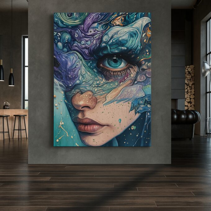 Ocean Within – Surreal Portrait Canvas Wall Art - Image 2