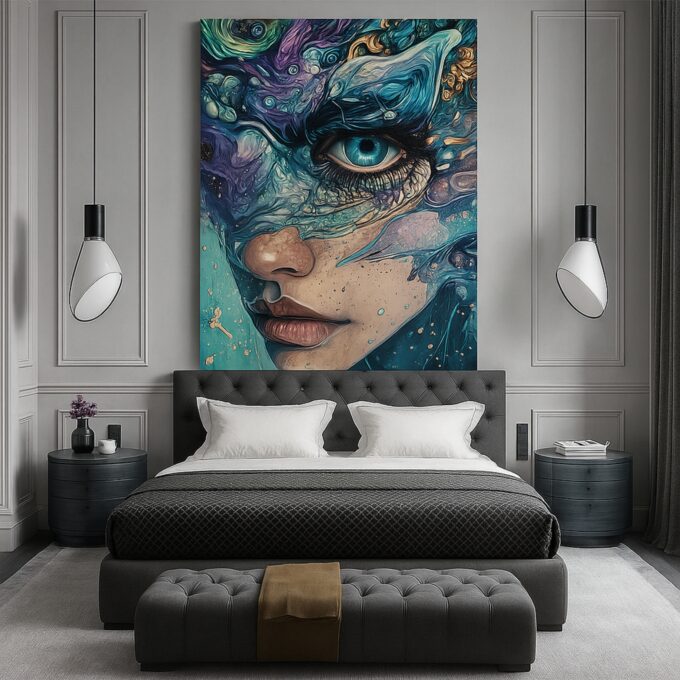 Ocean Within – Surreal Portrait Canvas Wall Art - Image 3