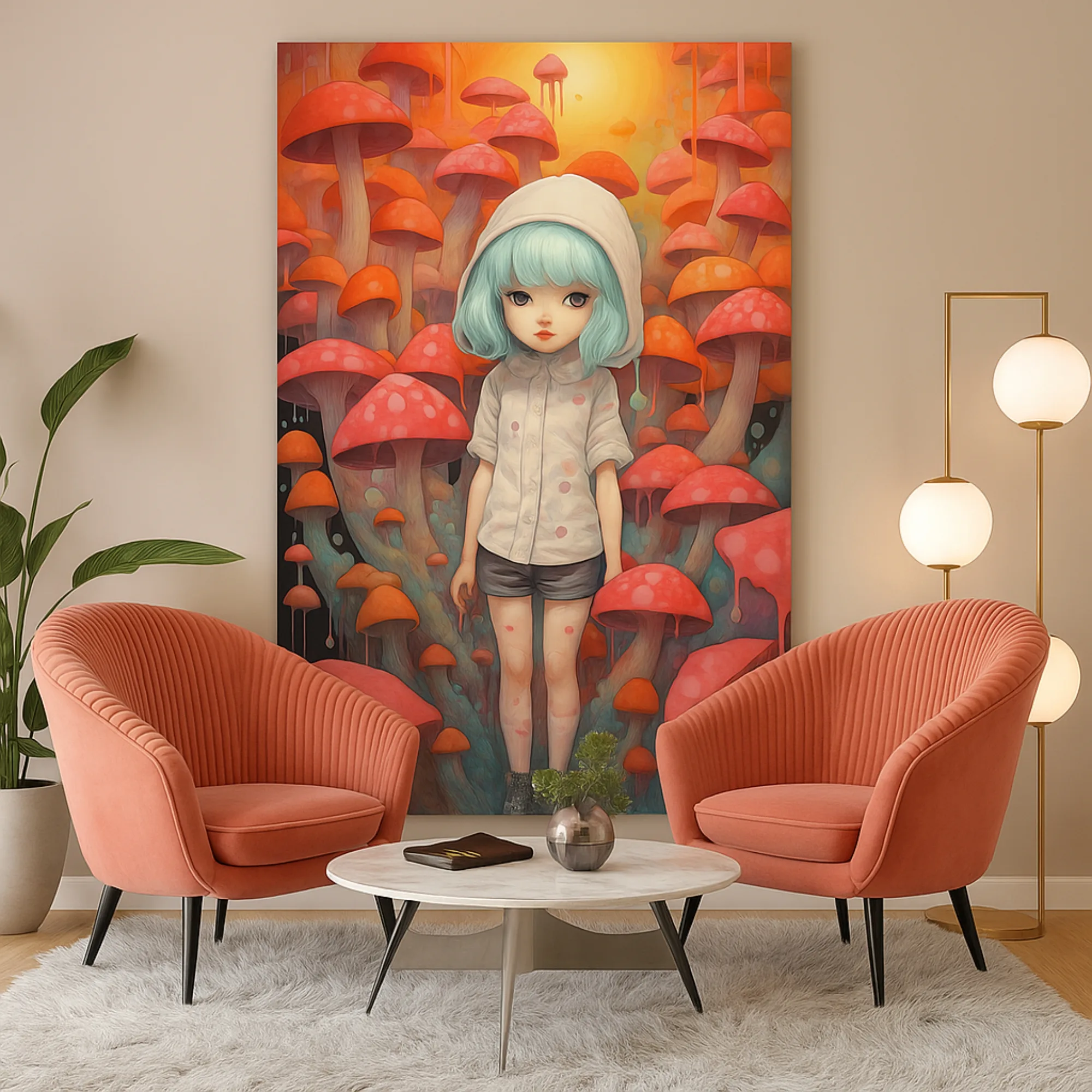 Canvas Print of Mushroom Girl – Surrealism Wall Art | Artfy - Image 2