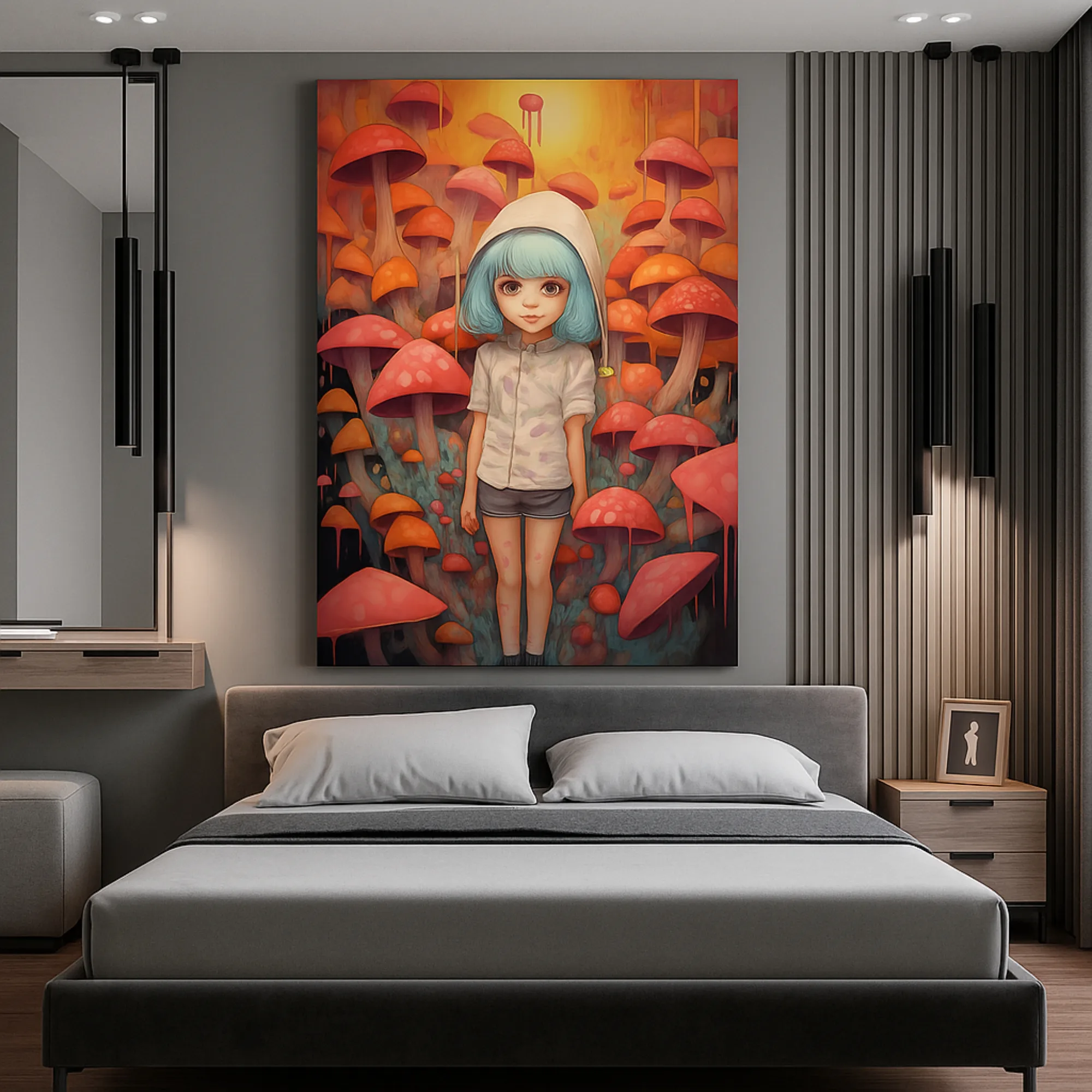 Canvas Print of Mushroom Girl – Surrealism Wall Art | Artfy - Image 3