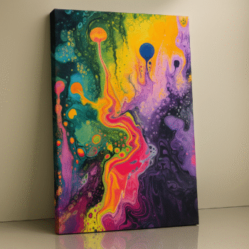Psychedelia Flow – Abstract Color Burst Canvas Wall Art
