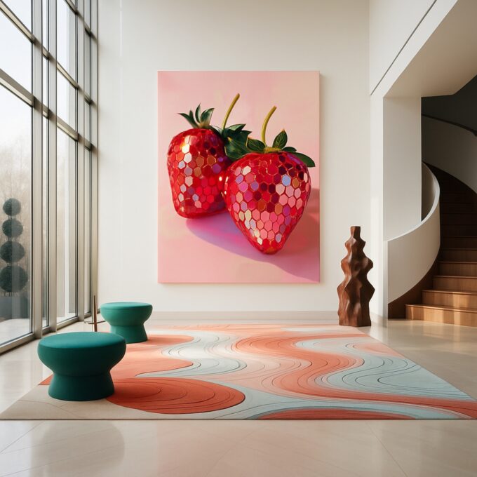 Strawberry Prism – Modern Pop Art Canvas Wall Art - Image 3