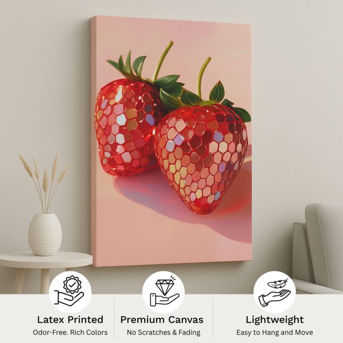 Strawberry Prism – Modern Pop Art Canvas Wall Art - Image 4