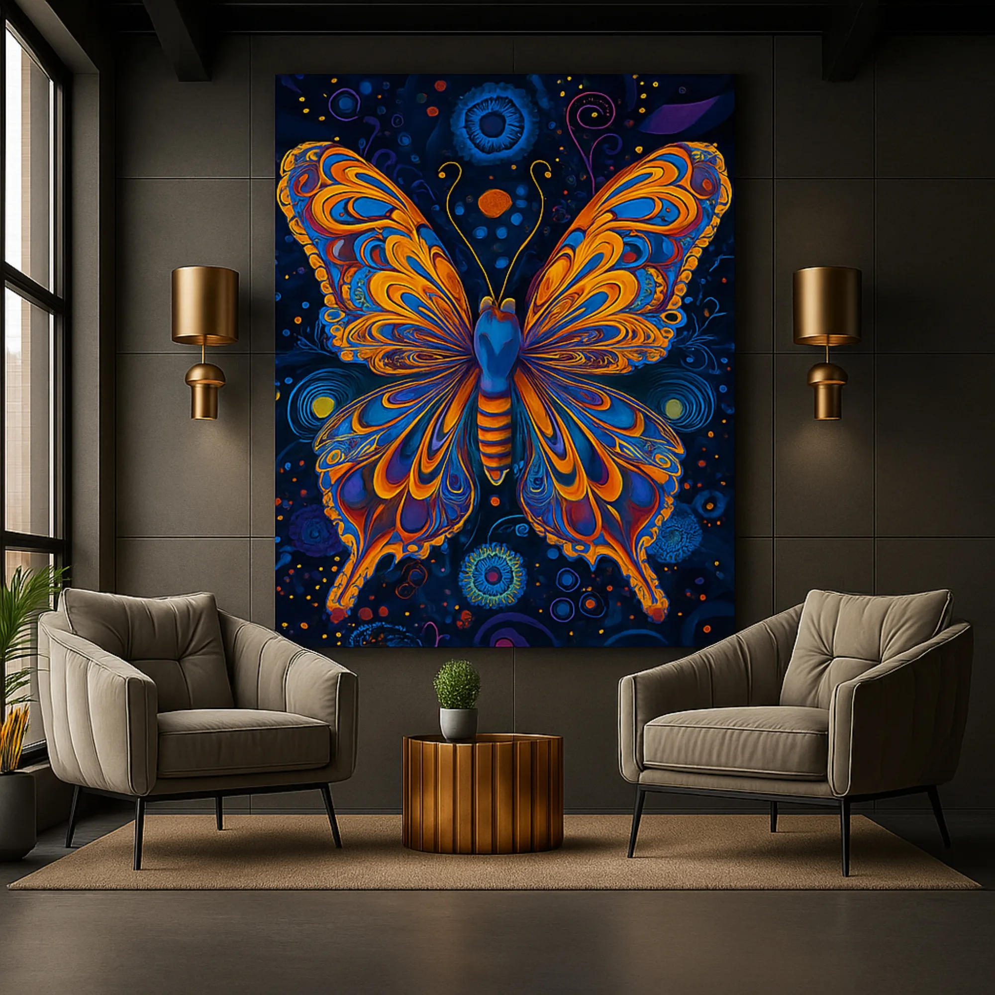 Canvas Print of Vibrant Butterfly Surrealism Wall Art | Artfy - Image 2