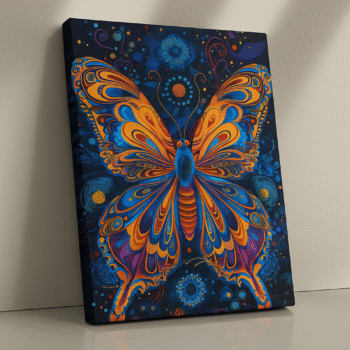 Cosmic Wings – Vibrant Butterfly Canvas Wall Art