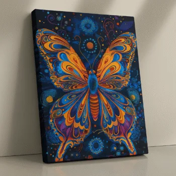 Cosmic Wings butterfly surrealism canvas print by Artfy Canvas – vibrant canvas painting, wall paintings, artwork for wall décor