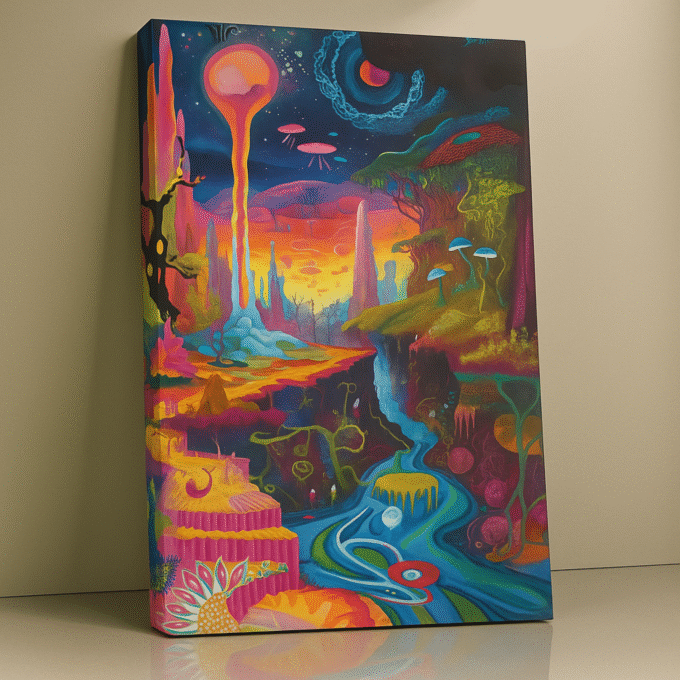 Melting Horizon – Surreal Dreamscape Canvas Wall Art