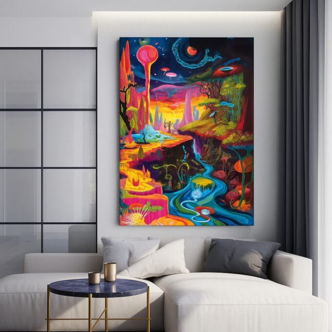 Melting Horizon – Surreal Dreamscape Canvas Wall Art - Image 2