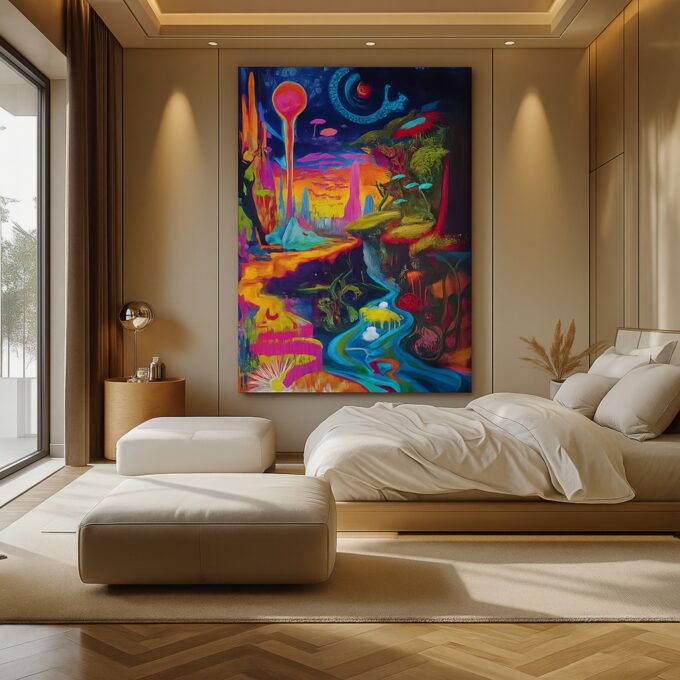 Melting Horizon – Surreal Dreamscape Canvas Wall Art - Image 3