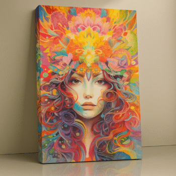 Crown of Color – Vibrant Goddess Canvas Wall Art