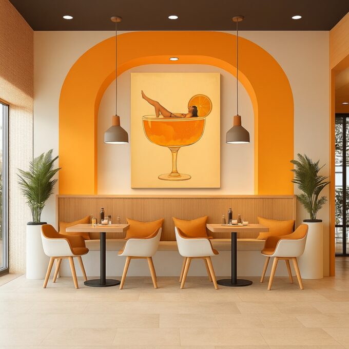 Citrus Soak – Minimalist Cocktail Canvas Wall Art - Image 3