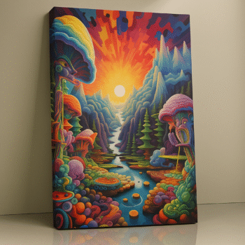 Aurora Grove – Psychedelic Landscape Canvas Wall Art