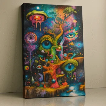 Eyes of the Multiverse Canvas Print – Cosmic Surreal Wall Art by Artfy