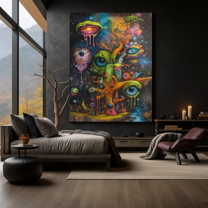 Eyes of the Multiverse – Surreal Cosmic Canvas Wall Art - Image 3
