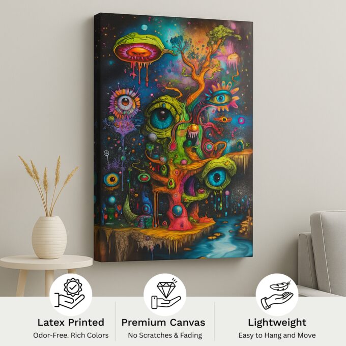 Eyes of the Multiverse – Surreal Cosmic Canvas Wall Art - Image 4