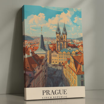 Prague Czech Republic Canvas Wall Art – Historic Old Town Print for European-Inspired Spaces