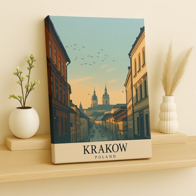 Krakow Poland Canvas Wall Art – Old Town Historic Skyline Print - Image 2