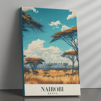 Nairobi Kenya Canvas Wall Art – African Savannah Skyline Cityscape Print