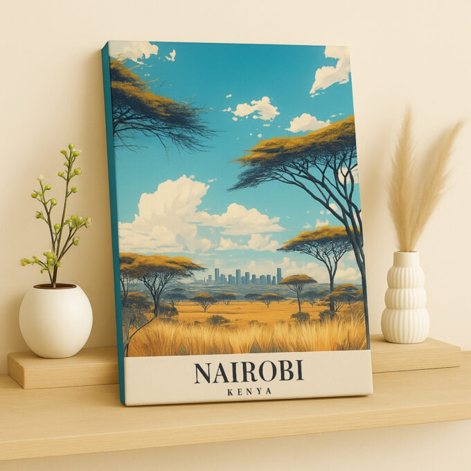 Nairobi Kenya Canvas Wall Art – African Savannah Skyline Cityscape Print - Image 2
