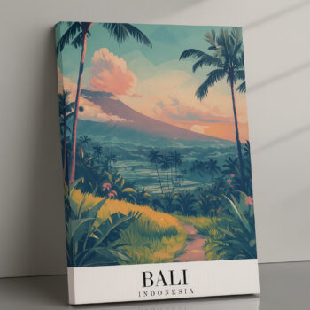Bali Indonesia Tropical Landscape Canvas Art – Nature-Inspired Wall Decor for Home, Bedroom, or Travel Lovers