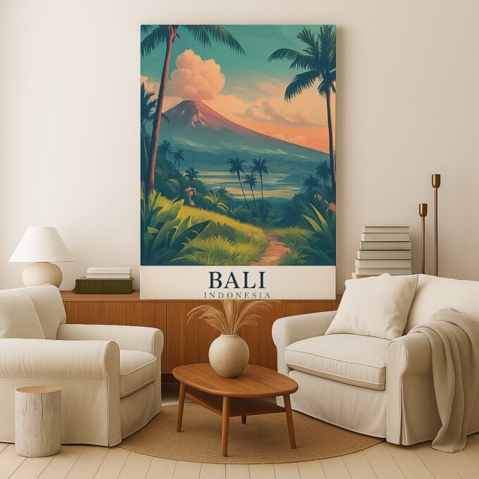 Bali Indonesia Tropical Landscape Canvas Art – Nature-Inspired Wall Decor for Home, Bedroom, or Travel Lovers - Image 3