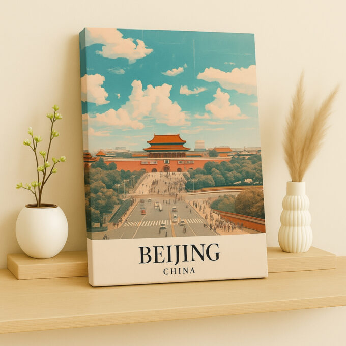 Beijing China Canvas Wall Art – Historic Landmark Cityscape Print – Asian Architecture Home Decor - Image 2
