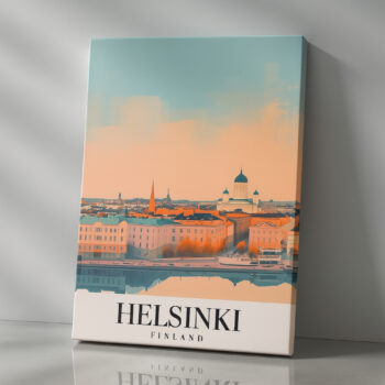 Helsinki Finland Canvas Wall Art – Scandinavian Cityscape Print – Nordic Home Decor for Modern Interiors