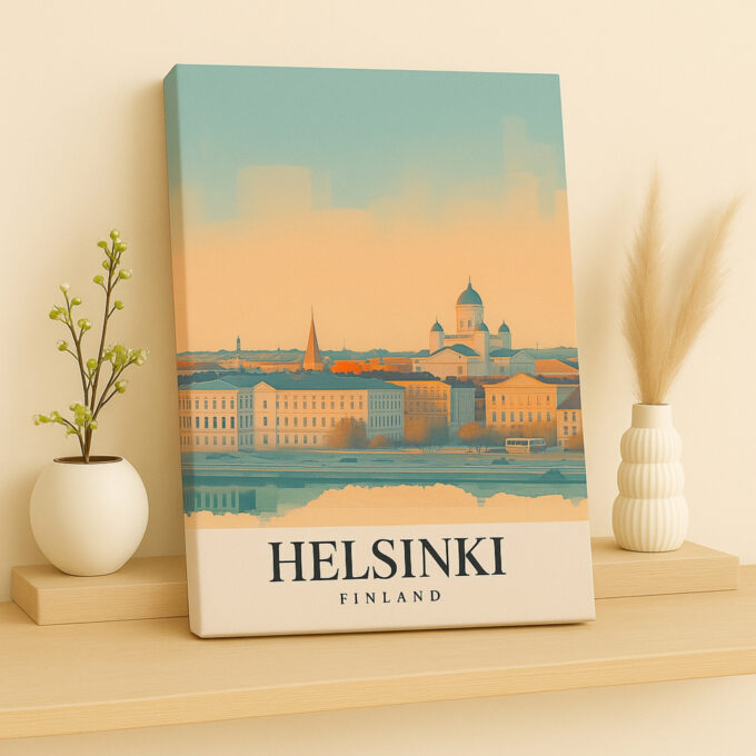 Helsinki Finland Canvas Wall Art – Scandinavian Cityscape Print – Nordic Home Decor for Modern Interiors - Image 2