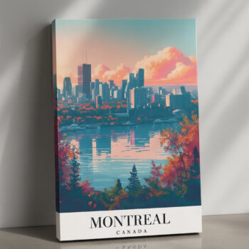 Montreal Skyline Canvas Wall Art – Cityscape Print of Montreal Canada – Modern Wall Decor for Home or Office