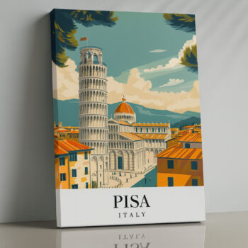 Pisa Italy Canvas Wall Art – Leaning Tower Travel Print for Modern Wall Decor