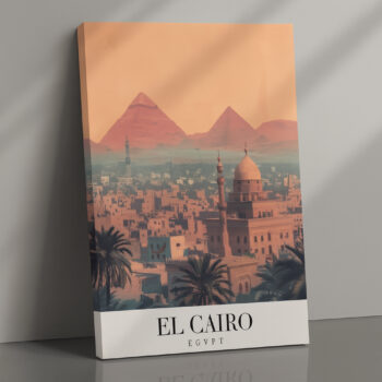 Cairo Egypt Canvas Wall Art – Historic Pyramids & Cityscape Print for Travel-Inspired Decor