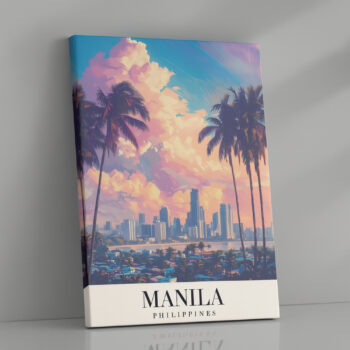 Manila Philippines Canvas Wall Art – Vibrant Urban Skyline Print for Modern Home & Office Decor