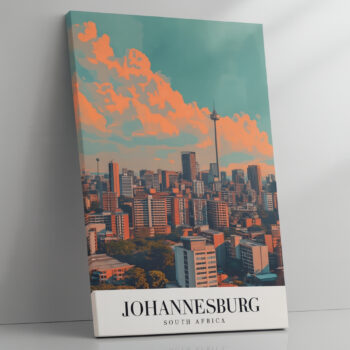 Johannesburg South Africa Canvas Wall Art – Vibrant Urban Skyline Print for Modern Home & Office
