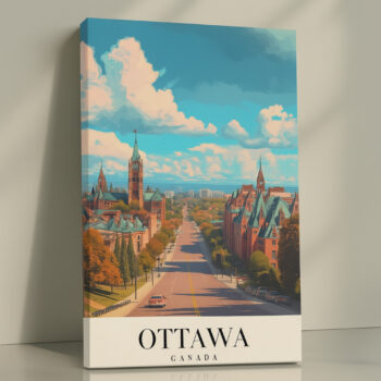 Ottawa Canada Canvas Wall Art – Vibrant Historic Cityscape Print for Cozy & Elegant Spaces