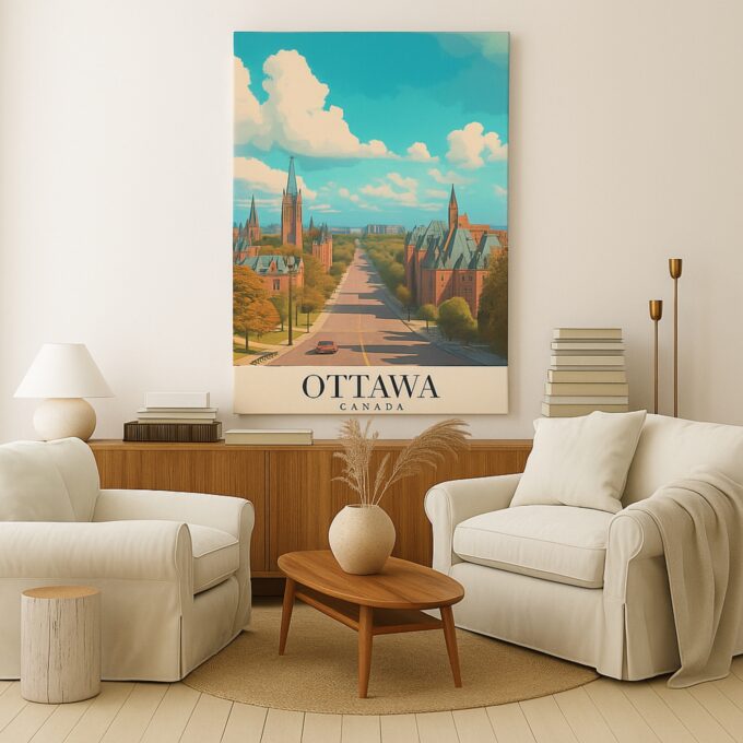 Ottawa Canada Canvas Wall Art – Vibrant Historic Cityscape Print for Cozy & Elegant Spaces - Image 3
