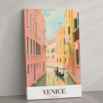 Venice Italy Canvas Wall Art – Romantic Canal Scene Print for Modern & Classic Interiors