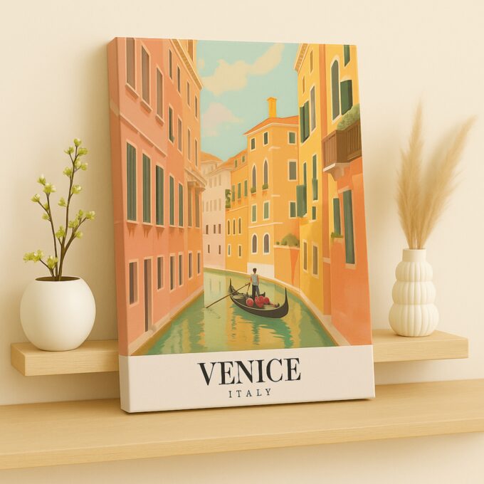 Venice Italy Canvas Wall Art – Romantic Canal Scene Print for Modern & Classic Interiors - Image 2