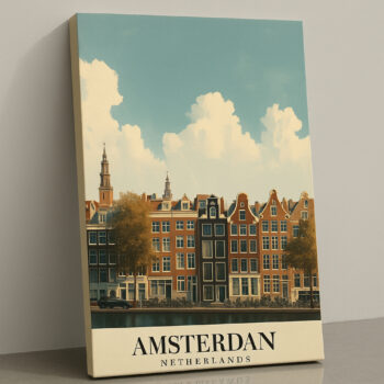 Amsterdam Canal Canvas – European Charm & Bikes