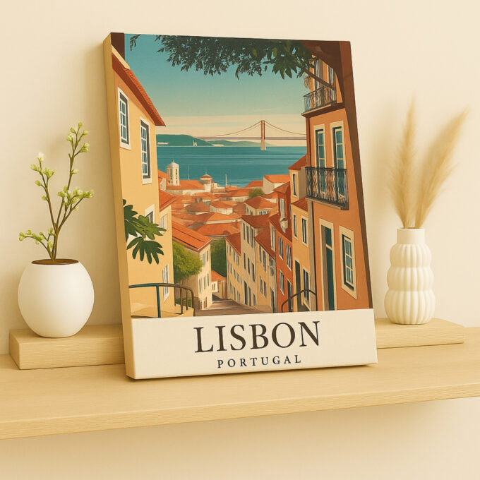 Lisbon Portugal Canvas – Colorful Streets & Trams - Image 2