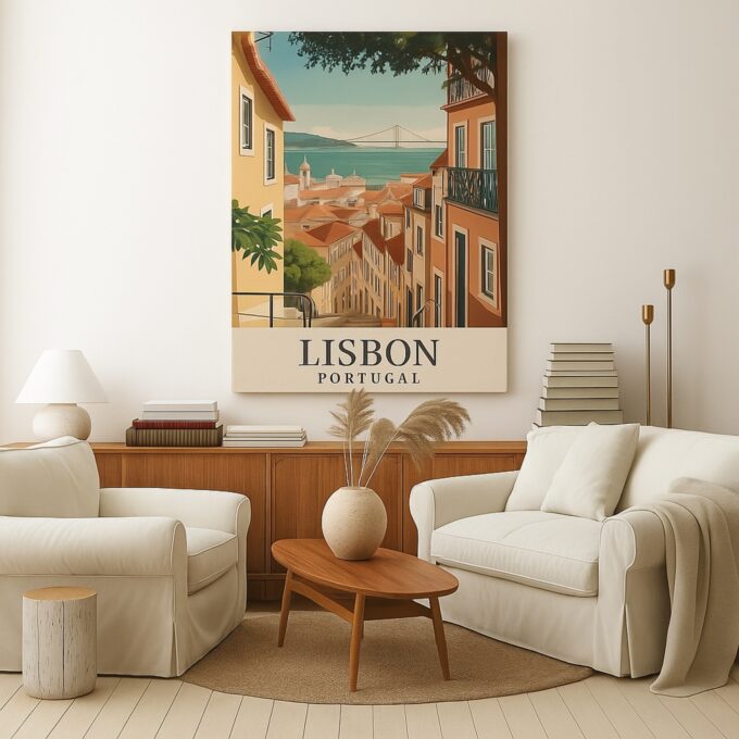 Lisbon Portugal Canvas – Colorful Streets & Trams - Image 3