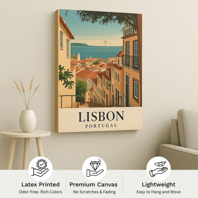 Lisbon Portugal Canvas – Colorful Streets & Trams - Image 4