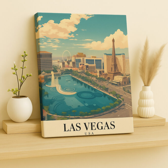 Las Vegas Skyline Canvas – Neon Cityscape Wall Art - Image 2