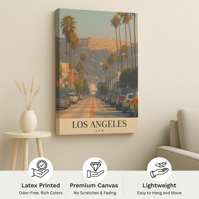 Los Angeles Sunset Canvas – California Dream Wall Art - Image 4