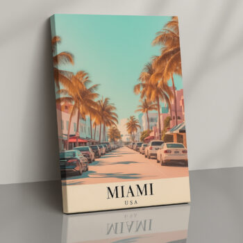 Miami Beach Canvas Art – Tropical Vibes & Pastel Skies