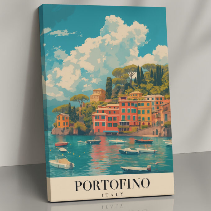 Portofino Canvas Art – Italian Riviera Coastal Beauty
