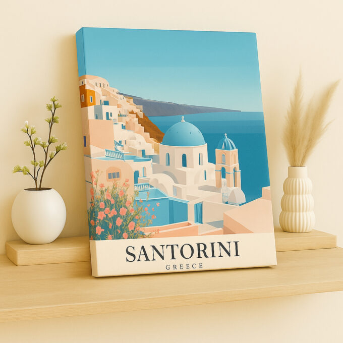 Tropical Canvas Print – Santorini, Greece - Image 2