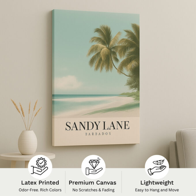 Tropical Canvas Print – Sandy Lane, Barbados - Image 4