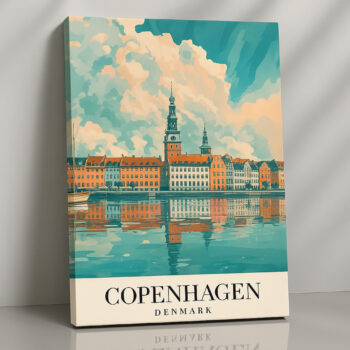 Copenhagen Denmark Canvas Wall Art – Scenic Waterfront Cityscape Print for Home & Office